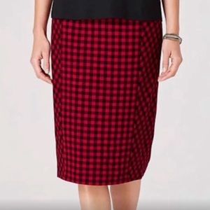 Classic Red and Black Checkered Skirt